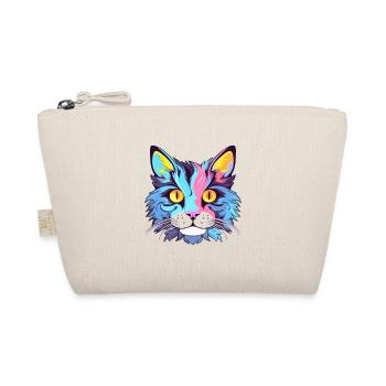 Katze buntes Aquarell Cartoon Kawaii Tier - Bio-Täschchen - Natur - Vorne