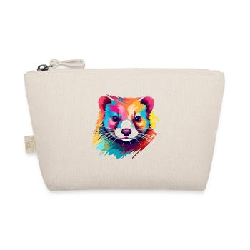 Ferret Colorful Watercolor Cartoon Kawaii Animal - Organic Pouch - nature - Front