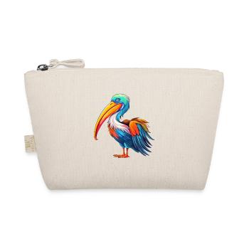 Pelican Colorful Watercolor Cartoon Kawaii Animal - Organic Pouch - nature - Front