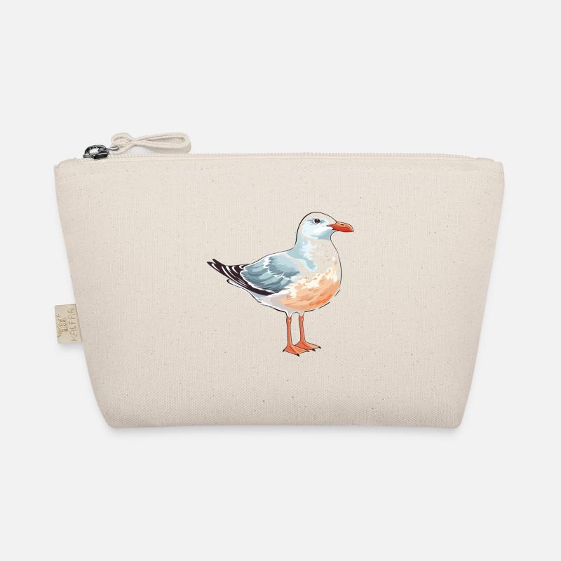Möwe buntes Aquarell Cartoon Kawaii Tier - Bio-Täschchen - Natur
