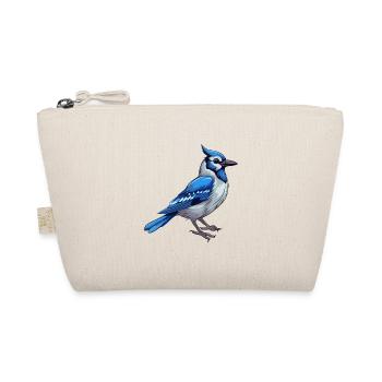 Blue Jay Colorful Watercolor Cartoon Kawaii Animal - Organic Pouch - nature - Front