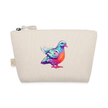 Dove Colorful Watercolor Cartoon Kawaii Animal - Organic Pouch - nature - Front