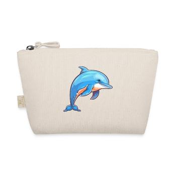 Delfin buntes Aquarell Cartoon Kawaii Tier - Bio-Täschchen - Natur - Vorne