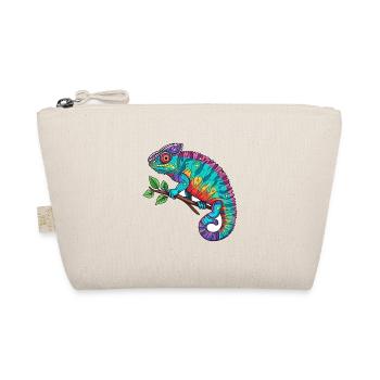 Chameleon Colorful Watercolor Cartoon Kawaii Anima - Organic Pouch - nature - Front
