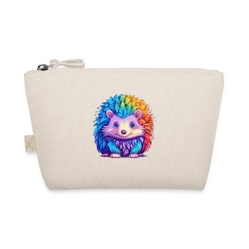 Hedgehog Colorful Watercolor Cartoon Kawaii Animal - Organic Pouch - nature - Front