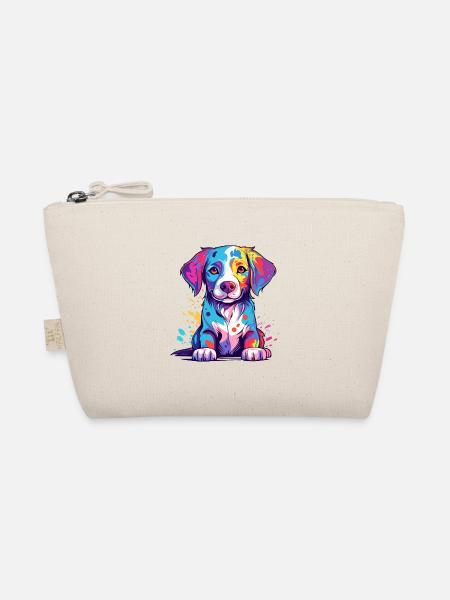 Hund Buntes Aquarell Cartoon Kawaii Tier - Bio-Täschchen - Natur