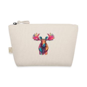 Moose Colorful Watercolor Cartoon Kawaii Animal - Organic Pouch - nature - Front