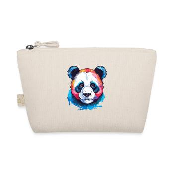 Panda Buntes Aquarell Cartoon Kawaii Tier - Bio-Täschchen - Natur - Vorne