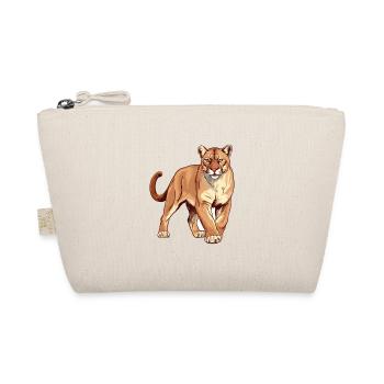 Cougar Buntes Aquarell Cartoon Kawaii Tier - Bio-Täschchen - Natur - Vorne