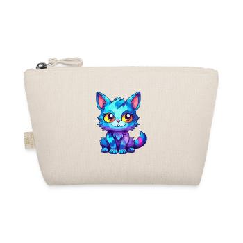 Katze buntes Aquarell Cartoon Kawaii Tier - Bio-Täschchen - Natur - Vorne