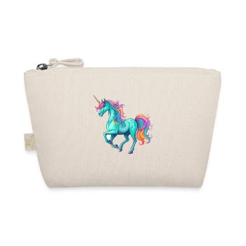 Unicorn Colorful Watercolor Cartoon Kawaii Animal - Organic Pouch - nature - Front
