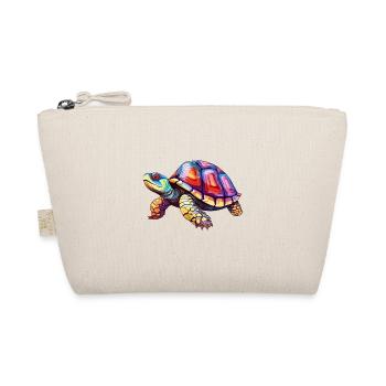 Turtle Colorful Watercolor Cartoon Kawaii Animal - Organic Pouch - nature - Front