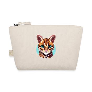 Ocelot Buntes Aquarell Cartoon Kawaii Tier - Bio-Täschchen - Natur - Vorne