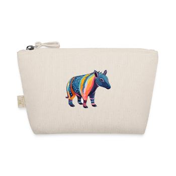 Tapir Buntes Aquarell Cartoon Kawaii Tier - Bio-Täschchen - Natur - Vorne
