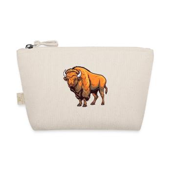 Bison Colorful Watercolor Cartoon Kawaii Animal - Organic Pouch - nature - Front