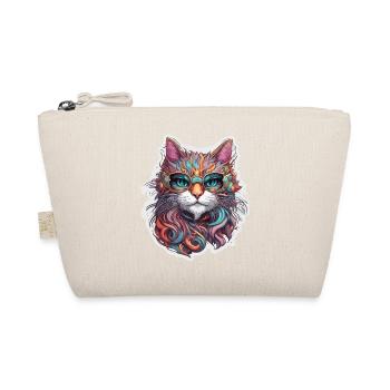 Cool Cat / Funny / Animal / Pet / Crazy - Organic Pouch - nature - Front