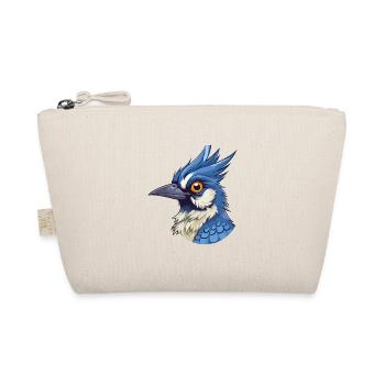Blue Jay Colorful Watercolor Cartoon Kawaii Animal - Organic Pouch - nature - Front