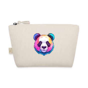Panda Buntes Aquarell Cartoon Kawaii Tier - Bio-Täschchen - Natur - Vorne