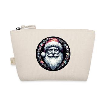 Tête de Père Noël en couronne lumineuse - Trousse biologique - nature - Devant