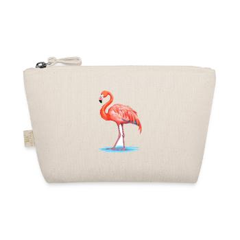 Flamingo Colorful Watercolor Cartoon Kawaii Animal - Organic Pouch - nature - Front