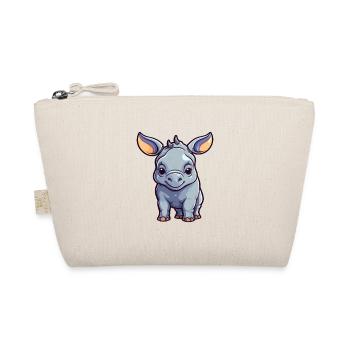 Nashorn niedliche Karikatur Kawaii Aquarell Tier Haustier - Bio-Täschchen - Natur - Vorne