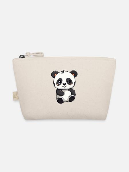 Panda Niedliche Karikatur Kawaii Aquarell Tier Haustier - Bio-Täschchen - Natur