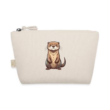 Otter buntes Aquarell Karikatur Kawaii Tier - Bio-Täschchen - Natur - Vorne
