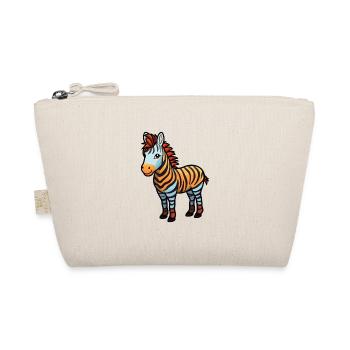 Zebra Cute Cartoon Kawaii Watercolor Animal Pet - Organic Pouch - nature - Front