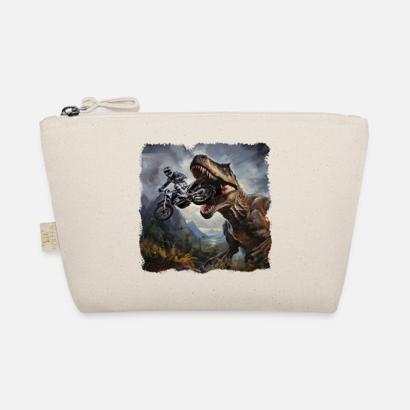 T Rex Motorcyclist Organic Pouch
