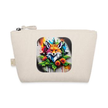 Logo with fox and flowers in grafitti style - Organic Pouch - nature - Front