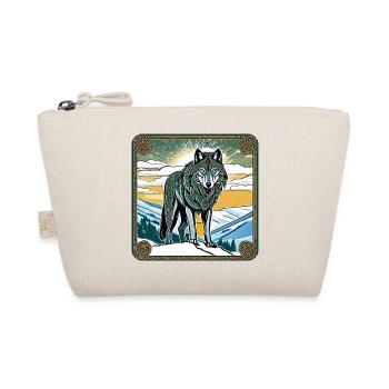 Cooler Wolf im keltischen Style - Bio-Täschchen - Natur - Vorne
