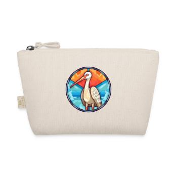 Kranich-Buntglas-Cartoon-Kawaii-Tier - Bio-Täschchen - Natur - Vorne