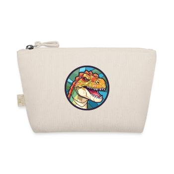 Dinosaur Stained Glass Colorful Cartoon Kawaii Ani - Organic Pouch - nature - Front