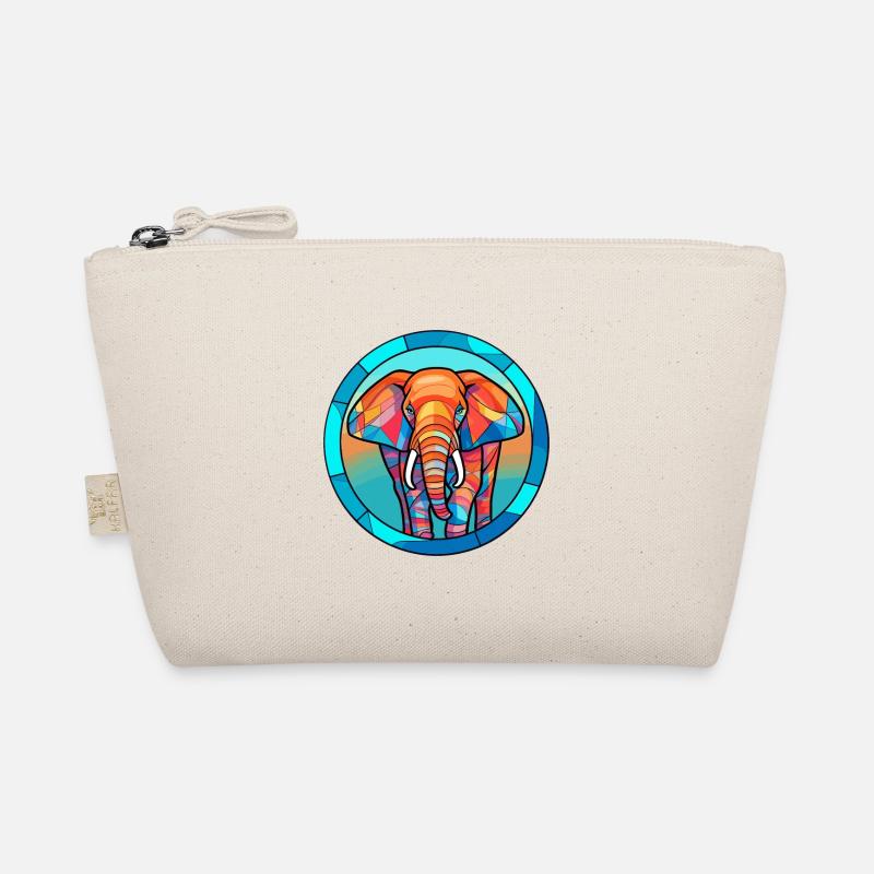 Éléphant vitrail coloré dessin animé Kawaii Ani Trousse biologique
