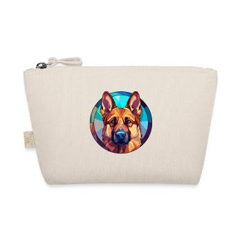 German Shepherd Dog Stained Glass Colorful Cartoon - Organic Pouch - nature - Front