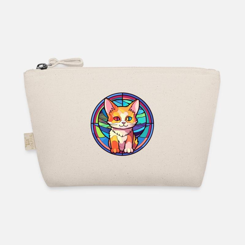 Chaton vitrail coloré dessin animé Kawaii Anima Trousse biologique