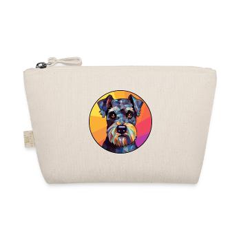 Miniature Schnauzer Dog Stained Glass Colorful Car - Organic Pouch - nature - Front