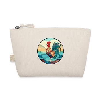 Rooster Stained Glass Colorful Cartoon Kawaii Anim - Organic Pouch - nature - Front