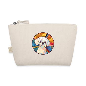 Malteser Hund Buntes Glas Bunte Karikatur Kawaii - Bio-Täschchen - Natur - Vorne