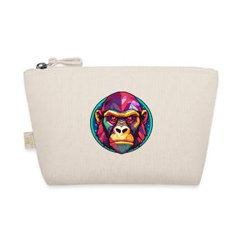 Gorilla Stained Glass Colorful Cartoon Kawaii Anim - Organic Pouch - nature - Front