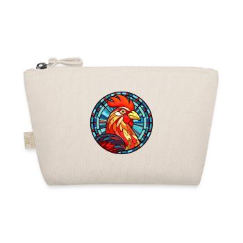 Rooster Stained Glass Colorful Cartoon Kawaii Anim - Organic Pouch - nature - Front