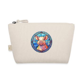 Cochon vitrail coloré dessin animé Kawaii Animal - Trousse biologique - nature - Devant