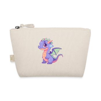 Dragon Cute Happy Kawaii Cartoon Clipart Animal - Organic Pouch - nature - Front
