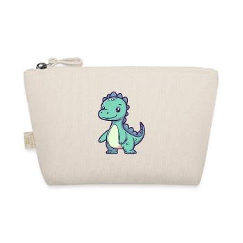 Dinosuar Niedlich Glücklich Kawaii Cartoon Clipart Tier - Bio-Täschchen - Natur - Vorne