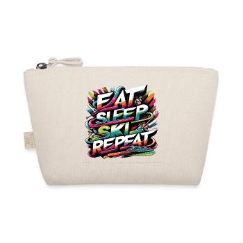 Eat Sleep Ski Repeat Ski-Enthusiast Lebenszyklus - Bio-Täschchen - Natur - Vorne