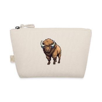 Bison Cute Happy Kawaii Cartoon Clipart Animal - Organic Pouch - nature - Front