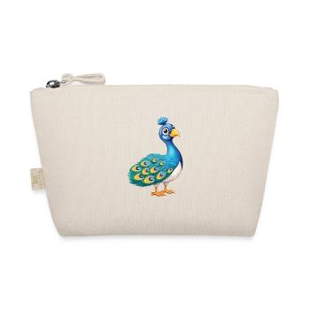 Pfau Niedlich Glücklich Kawaii Cartoon Clipart Tier - Bio-Täschchen - Natur - Vorne