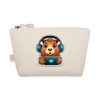 Capybara with computer - Organic Pouch - nature - Front