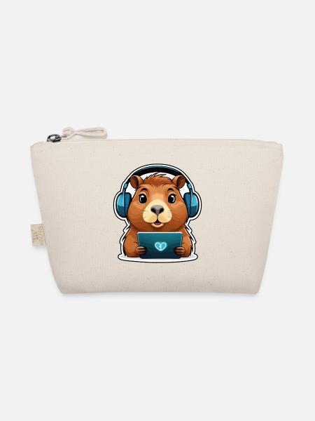 Capybara mit Computer - Bio-Täschchen - Natur