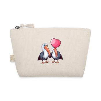 Pelicans Kawaii Cartoon Pet Playing With Balloons - Organic Pouch - nature - Front